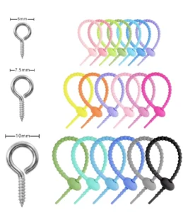 CHINEE New Design Silicone Cable Ties Custom Lanyard Keychain High Quality Colorful Cable Tie