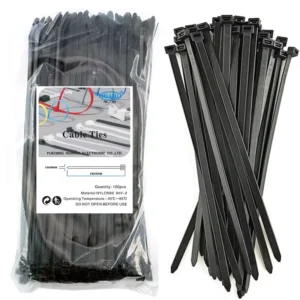 CHINEE Nylon 66 UV Resistant Cable Ties 4.8mm X 300mm Self Locking Zip Ties for Wire Management