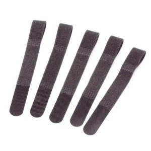 CHINEE Nylon Data Cable Tie P-type Black Reverse Buckle Self-adhesive Velcro