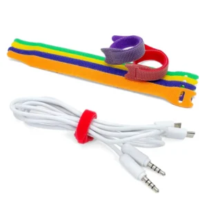 CHINEE Nylon Polyester Back to Back Cable Tie Reusable Fastening Tape Self Locking Easy Adjustable for Cable Management