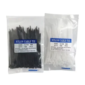 CHINEE Nylon Self-Locking Cable Ties 100mm (4 Inch) UV Resistant 18lbs 100pcs Bulk Pack for Electronics Home Use