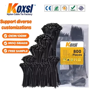 CHINEE Nylon66 Self Locking Cable Ties 4.8x400mm Plastic Zip Ties 100pcs Pack High Strength Self Locking Plastic Wire Fasteners