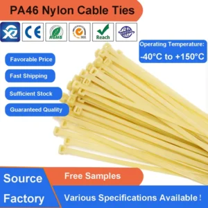 CHINEE PA46 Self-Locking High Temperature Resistant Cable Tie Temperature Range -40°C to 150°C Polyamide 4.6 Wire Zip Tie