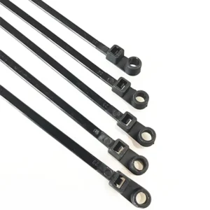 CHINEE PA66 Fixed Head Nylon Cable Tie 3.6*200 Round Head Round Hole Self locking Plastic Buckle Screw Mounted Zip Tie