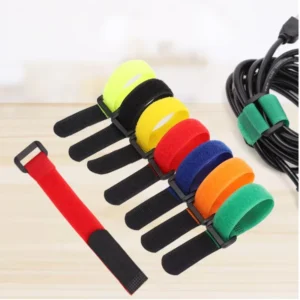 CHINEE Pack Cable Wire Organizer Fastening Wraps Tape Cable Ties Self Gripping Adjustable Reusable Hook and Loop Strap With Buckle