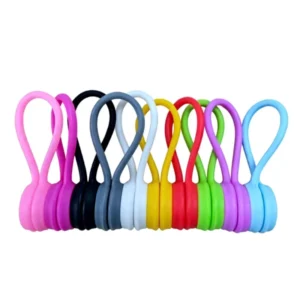 CHINEE Portable Flexible and Foldable Silicone Magnetic Cable Ties Reusable Wire Organizer for Bundling Items