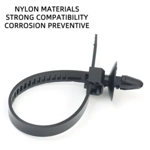 CHINEE Push Mount Cable Ties Winged Panel Fixing Cable Ties Car Chassis Nylon Zip Ties