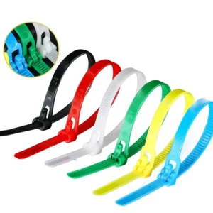 CHINEE Releasable Cable Ties 8*200mm 8inch Adjustable 100 Pack Heavy Duty Wire Ties Reusable Zip Ties Colorful
