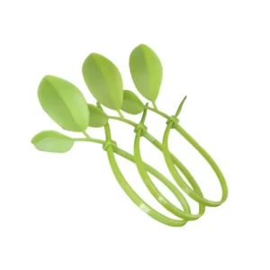 CHINEE Retractable Leaf Nylon Cable Ties 3mm Thickness Green Decorative Garden Use