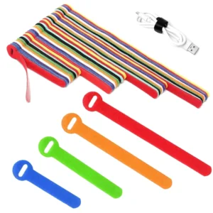 CHINEE Reusable Fastening Cable Ties Adjustable Cord Ties Hook and Loop Cords Management Wire Organizer Wraps