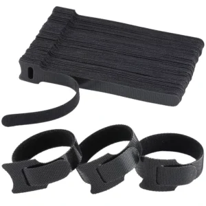 CHINEE Reusable Hook and Loop Cable Ties 12mm Width 200mm Length Adjustable Velcro Wire Straps for Data Center Server Cable Management