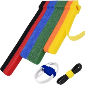CHINEE Reusable Hook and Loop Microfiber Cable Ties for Electronics