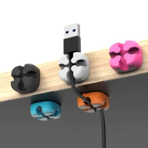 CHINEE Reusable Silicone Cable Clips Colorful Cable Management Cord Organizer For Home Office