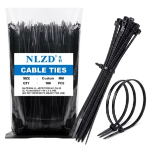 CHINEE Safe-install Nylon Cable Ties Plastic Zip Cable UV Black Finish Standard Size High Tensile Versatile Application