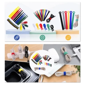 CHINEE Self Adhesive Cable Tie Double Sided Heat Resistant Back to Back Hook and Loop Adjustable Polybag Self Gripping Tape