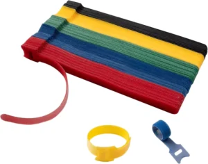 CHINEE Self-Adhesive Double Sided Nylon Cable Ties Back-to-Back for Headphone & Data Storage Straps Power Cord 12mm Width