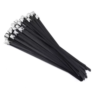 CHINEE Self Locking 304 Stainless Steel Cable Ties 100mm 12mm PVC Coated ROHS+CE+REACH Certified