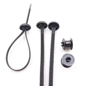 CHINEE Self Locking 8X280mm & 8x380mm Button Head Chassis Nylon 66 Cable Ties for Single Hole Automotive Beam Applications
