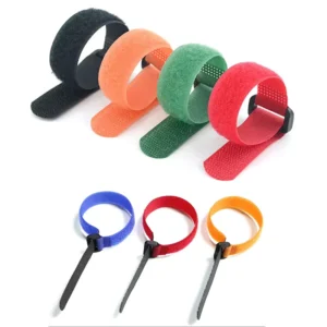 CHINEE Self Locking Adjustable Double Hook and Loop 250mm 300mm Cable Tie Tag Strap Heavy Duty Charging Reusable Nylon Cable Ties