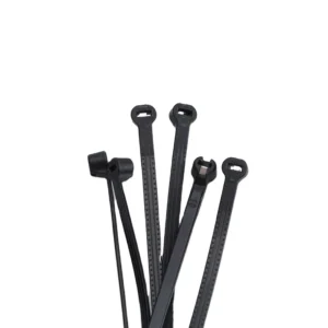 CHINEE Self Locking Cable Tie with Strong Buckle 304 Stainless Steel Metal Inlay Nylon Black Fixed Cable Tie