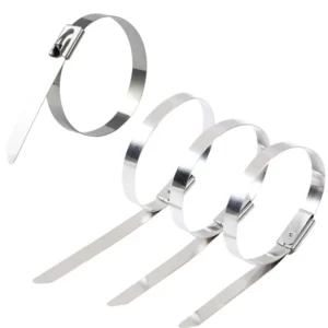 CHINEE Self-Locking High Temperature Stainless Steel 304 Cable Ties 7.9x100MM Corrosion Resistant Electrical Industrial Use Working