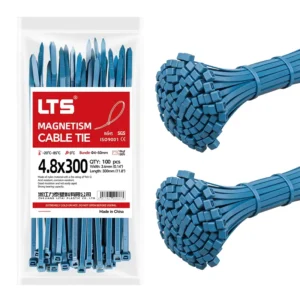 CHINEE Self-Locking Metal Detectable Cable Tie 4.8x300mm (Nylon 66 with Metal Powder) Used in Food & Pharmaceutical Industries