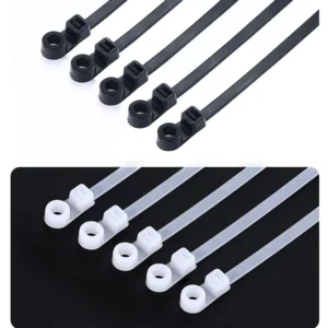 CHINEE Self-Locking Mountable Head Cable Ties Heavy Duty Nylon 5*150mm 100PCS Eco-Friendly CE ROHS Certified