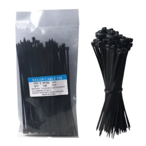 CHINEE Self Locking Nylon 66 Cable Ties 250mm/100mm/12mm in Clear & Black Colors for Electrical Cables