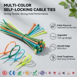 CHINEE Self-Locking Nylon Cable Tie 2 4 6 8 12 18 Inch UV Resistant Nylon 66 Zip Ties UL CE Rohs Listed 100pcs Bag