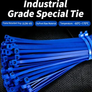 CHINEE Self-Locking Nylon Cable Ties 100mm Metal Detectable and Magnetic 100pcs Bag -60 to +170 Range