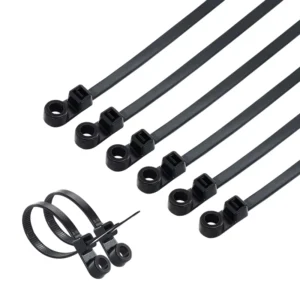 CHINEE Self Locking Nylon Zip Ties 8*400mm Heavy Duty Multipurpose Plastic Cable Ties with Screw Hole 100PCS Mountable Head Cable Ties