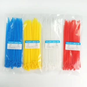 CHINEE Self-Locking Plastic Nylon Cable Tie 100 Pcs White Black Colors Zip Ties