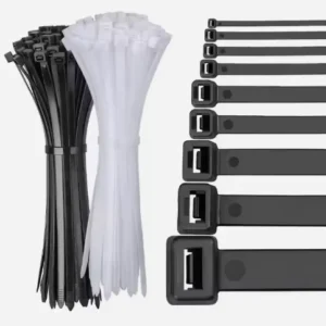 CHINEE Self-Locking UV Black Nylon Cable Ties 2.5mm X 300mm for Industrial Use and Securing Wires
