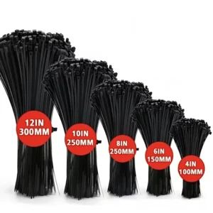 CHINEE Self Locking UV Resistant Nylon 66 Cable Ties Zip Tie 3.6mm X 200mm Cable Management Black White Customizable