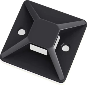 CHINEE Self adhesive Cable Tie Mounts 25mmx25mm Nylon Wall Cable Tie Base Black White ZipTie Mount
