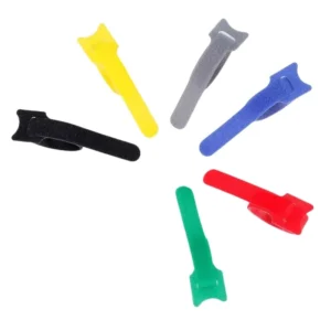 CHINEE Self adhesive Cable Ties Cat shaped T shaped Colored Nylon Velcro Back to back Data Cable Management Straps