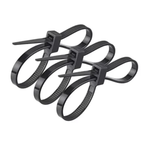 CHINEE Self locking Double head Nylon Cable Tie Black Plastic Double hole Double buckle Self locking 4.8*200 Cable Tie Strap
