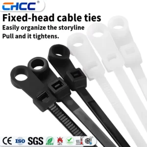 CHINEE Self-locking Zip Ties Screw Tie Mount Nylon Screw Cable Ties with Mounting Hole