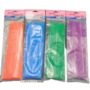 CHINEE Selflocking Nylon Cable Tie Adjustable Plastic Push Tie Mount Various Sizes and Colors 100pcs/bag