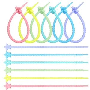 CHINEE Silicone Cable Ties 22cm Star Design Keychain DIY Mobile Phone Accessories Organizer RP Brand RP 7789 22 Colors