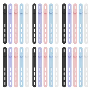 CHINEE Silicone Cable Ties Adjustable Cable Straps Cord Organizer Reusable Cable Management Organizer Fastening Cable Straps