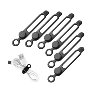 CHINEE Silicone Cable Ties Cord Organizer Reusable Cord Ties for Electronics Multipurpose Elastic Wire Ties for Cable Organizer