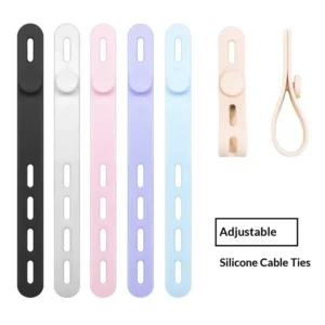 CHINEE Silicone Cable Ties Reusable Cable Management Organizer Multipurpose Elastic Cord Organizer for Bundling and Fastening Cable