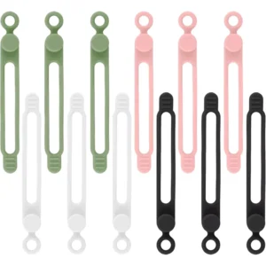 CHINEE Silicone Cable Ties Reusable Cable Ties Management Organizer Multicolor Cable Straps