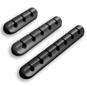 CHINEE Silicone Desk Clip Set Multipurpose Data Tie Management Holder Cord Organizer Cable Clips