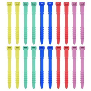 CHINEE Silicone Rubber Cable Tie Custom Reusable Fastening Silicone Cord Organizer Cable Ties Silicone Zip Ties