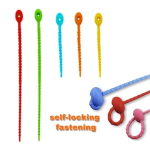 CHINEE Silicone Rubber Zip Tie Twist Tie and Cable Straps Cable Ties