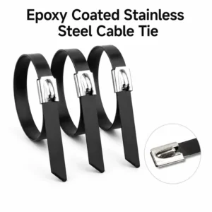 CHINEE Solar PV UV Resistant Weatherproof Fireproof 300mm 350mm Length 304 316Grade Expoxy Coated Stainless Steel Cable Tie