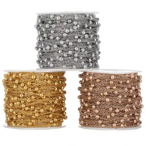 CHINEE Stainless Steel 3mm Satellite Beads Cable Link Chains Roll Spool for DIY Anklet Necklaces Bracelet Jewelry Making Findings