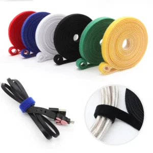 CHINEE Stock Back to Back Hook and Loop Strap Fastener Colorful Reusable Cable Ties Elastic Band Velcro Strap